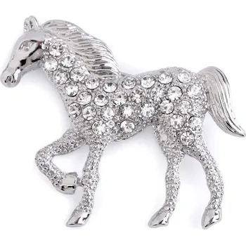 Brož Brož s broušenými kamínky kočka, kůň - 2 crystal kůň