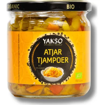Omáčka YAKSO | Bio Indonéská nakládaná zeleninová směs - Atjar Tjampoer příloha k rýži, smaženým jídlům nebo grilovanému masu - 330 g