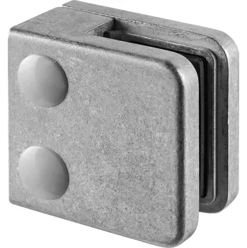 Úchyt skla, MOD 2100, bez gumové vložky Úchyt skla, MOD 2100, bez gumové vložky, pro ploché trubky, zinek, sametově černá (RAL 9005), INDOOR