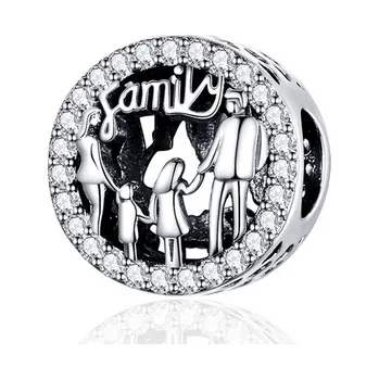 Přívěsek B-TOP Korálek FAMILY S KAMÍNKY - STŘÍBRO 925