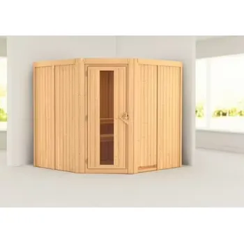 Sauna Finská sauna KARIBU JARIN - bez stropní římsy + poloskleněné dveře Varianta: finská sauna KARIBU JARIN (71344) LG3983