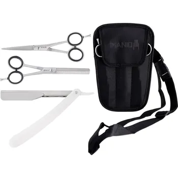 Břitva na holení Sada barbera holicí nůžky holicí strojek holicí břitva trimmer obal na stříhání vlasů a vousů do salonu IM-1084