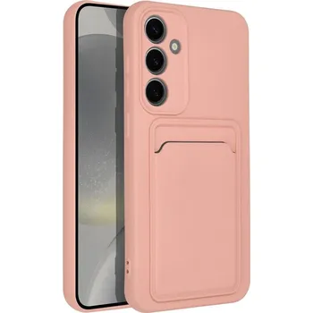 Pouzdro na mobilní telefon Silicone CARD case pouzdro / kryt s přihrádkou Samsung Galaxy A55 5G, růžové
