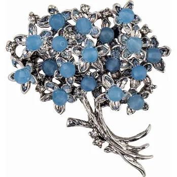 Brož Brož- kytice s barevnými korálky- modrá- 9001908-3