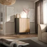 Komoda MERCI 100, černá/ dub artisan