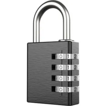 Visací zámek Ne Kódový visací zámek stejné klíčování, Hliník Vnitřní, venkovní 6mm třmen, Černá