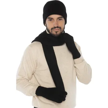 Čepice Duuree.cz Dárkový set Augustin čepice, rukavice a šála 100% kašmír Barva: Černá