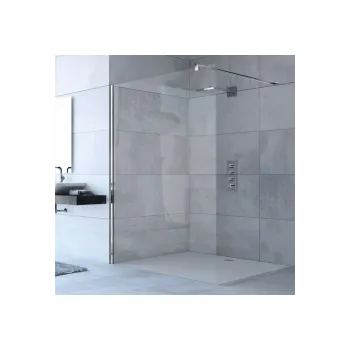 HÜPPE Trend 200 sprchová zástěna walk-in s příčnou vzpěrou 100x200 cm stříbrná pololesklá, čiré sklo s Anti-Plaque 6 mm