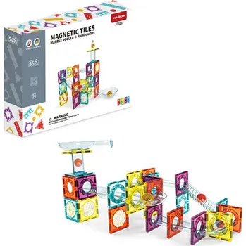 Kuličková dráha Magnetic Tiles Marble Roller II Rainbow Set X2121 magnetická stavebnice 56 dílků