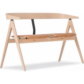 Lavice z dubového dřeva s koženým sedákem Gazzda Ava ID_1269752