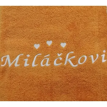 Ručník Ručník s výšivkou Miláčkovi 50x100 rezavá