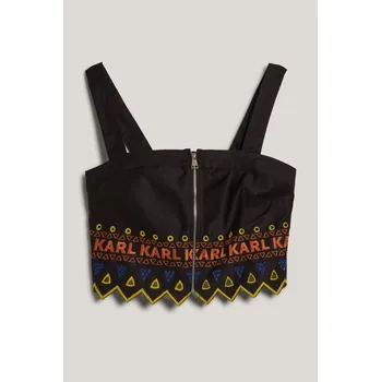 Dámská košile HALENKA KARL LAGERFELD EMBROIDERED TOP BLACK