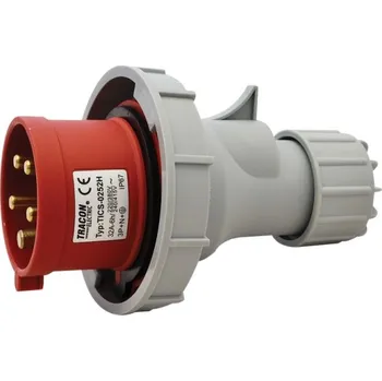 Elektrická zásuvka Tracon TICS-0252H Průmyslová vidlice, se zvýšeným krytím 32A, 400V, 3P+N+E, 6h, IP67 (Tracon TICS-0252H)