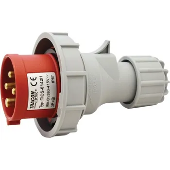 Elektrická zásuvka Tracon TICS-0142H Průmyslová vidlice, se zvýšeným krytím 16A, 400V, 3P+E, 6h, IP67 (Tracon TICS-0142H)
