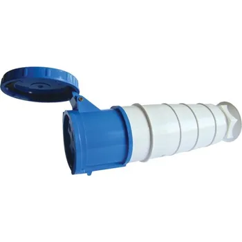 Elektrická zásuvka Tracon TICS-243 Spojovací průmyslová zásuvka, s přech.se zvýšeným krytím 125A, 250V, 2P+E, 6h, IP67 (Tracon TICS-243)