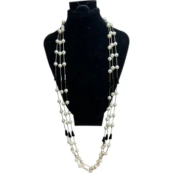 Náhrdelník BAZAR-Metal Náhrdelník - Zlaté řetízky s perlami