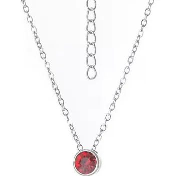 Náhrdelník Ocelový náhrdelník se červeným zirkonem
