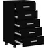 Zásuvkový kontejner Zásuvková skříňka na kolečkách kompozitní dřevo 342671 černá