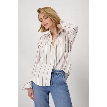 Dámská halenka Košile Monari 9501 karamelovo-krémová proužek Velikost: 36