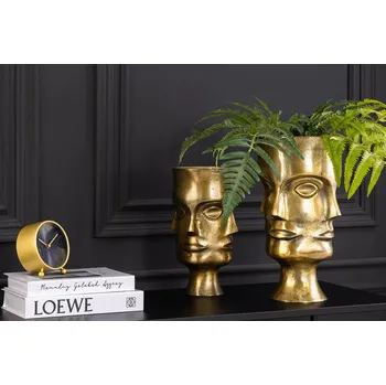 Váza Stylová sada dvou květináčů FACE zlatá