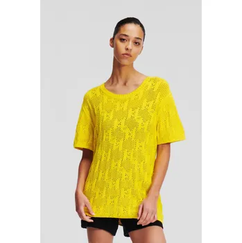 Dámský svetr SVETR KARL LAGERFELD MONOGRAM KNIT T-SHIRT BLAZING YELLOW