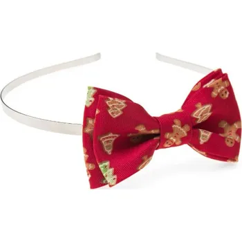 Čelenka Avantgard Vánoční čelenka s motýlkem - červená ú perníček