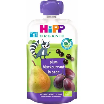 Dětská výživa HiPP BIO 100% ovoce Hruška-Černý rybíz-Švestka 100g
