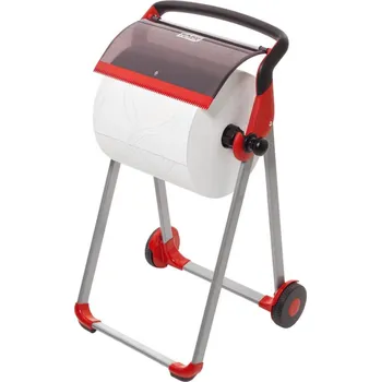 Držák kuchyňských utěrek Pojízdný stojan na podlahu TORK pro role W1 červeno - černý