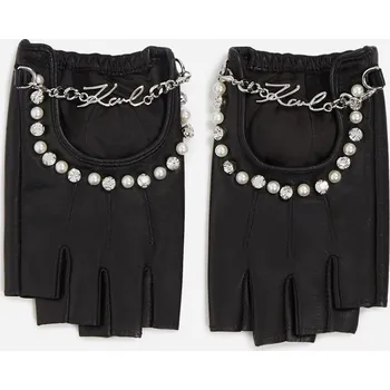 Rukavice RUKAVICE KARL LAGERFELD K/SIGNATURE EMBELISH FL GLOVE BLACK