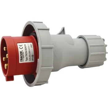 Elektrická zásuvka Tracon TICS-0242H Průmyslová vidlice, se zvýšeným krytím 32A, 400V, 3P+E, 6h, IP67 (Tracon TICS-0242H)