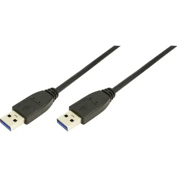 elektrický kabel LogiLink USB kabel USB 3.2 Gen1 (USB 3.0 / USB 3.1 Gen1) USB-A zástrčka, USB-A zástrčka 2.00 m černá CU0039