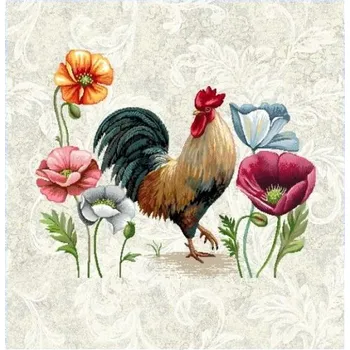 ubrus Texicop s.r.o. Ubrus - GOBELÍNOVÝ - Kohout a květiny velikost: povlak 42 x 42 cm