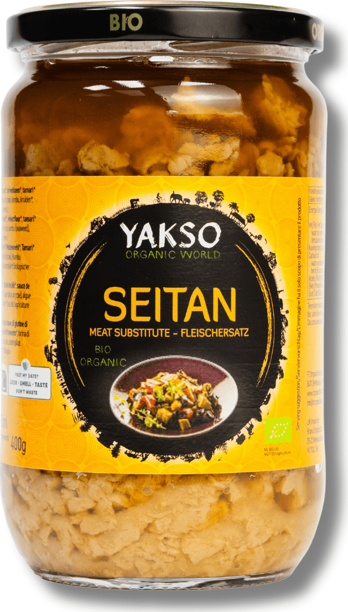 YAKSO | Bio Marinovaný seitan v tamari nálevu Obsah: 700 ml vysoký obsah bílkovin, skvělý jako náhrada masa