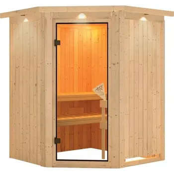 Sauna Finská sauna KARIBU LARIN - se stropní římsou + bronzové dveře Varianta: finská sauna KARIBU LARIN (47112) LG3973