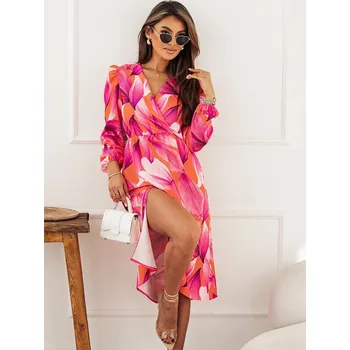 Dámské šaty Růžové šaty Moon s obálkovým výstřihem, odstíny růžové M (38) i392_24050-47