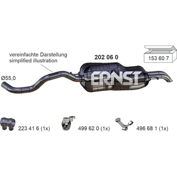 Tlumič výfuku Zadní tlumič výfuku ERNST 202060