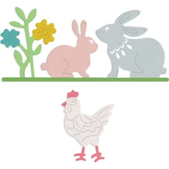 Kancelářská technika DP Craft Vyřezávací šablona Velikonoce na venkově 2ks