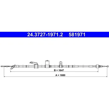 Brzdový systém Tažné lanko, parkovací brzda ATE 24.3727-1971.2