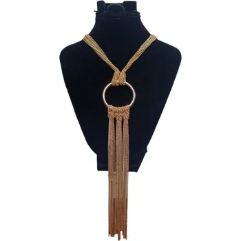 Náhrdelník BAZAR-Metal Náhrdelník -Zlatý kruh a řetízky