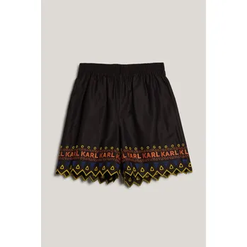 Dámské kraťasy ŠORTKY KARL LAGERFELD EMBROIDERED SHORTS BLACK
