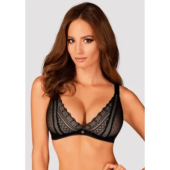 Dámská erotická podprsenka Obsessive Estiqua bra - Black - M/L