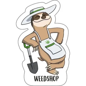Nášivka WeedShop Samolepka Lenochod zahradník