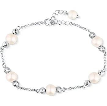 Náramek Stříbrný náramek se sladkovodními perlami 18-21 cm STNA0832F + dárek zdarma