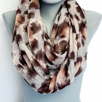 Šátek Dámská šála tunel se vzorem tygr