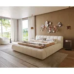 DELIFE Čalouněná postel Cutio 180x200 cm bouclé krémovo-bílá