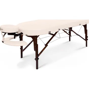 Masáž Fabulo, USA Dřevěný masážní stůl Fabulo DIABLO Oval Set (192x76cm, 4 barvy) krémová 192*76 cm | 16,3 kg | 4 barvy