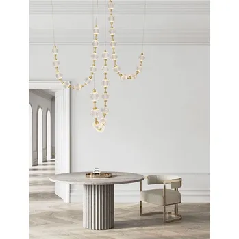 NOVALUCE Závěsné svítidlo BRILLANTE zlatý hliník a akryl LED 133W 230V 3200K IP20 vč. dálkového ovládání stmívatelné - NOVA LUCE