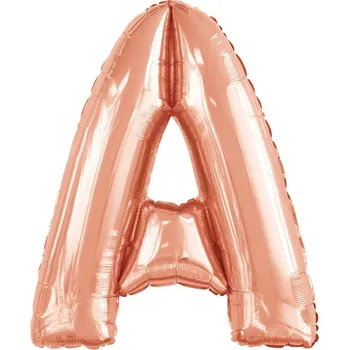 Písmeno A růžovo-zlaté foliový balónek 86 cm Amscan 9911463