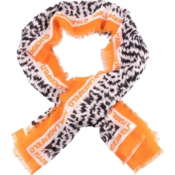 Šátek ŠÁTEK KARL LAGERFELD K/ZEBRA SQUARE SCARF BLACK/WHITE