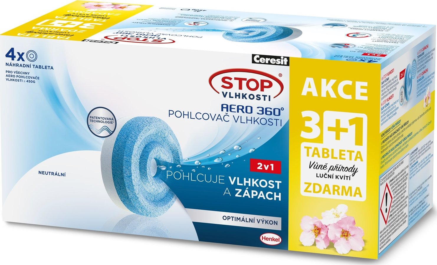 Ceresit STOP vlhkosti AERO náhradní tablety 3+1, 4 x 450g luční kvítí